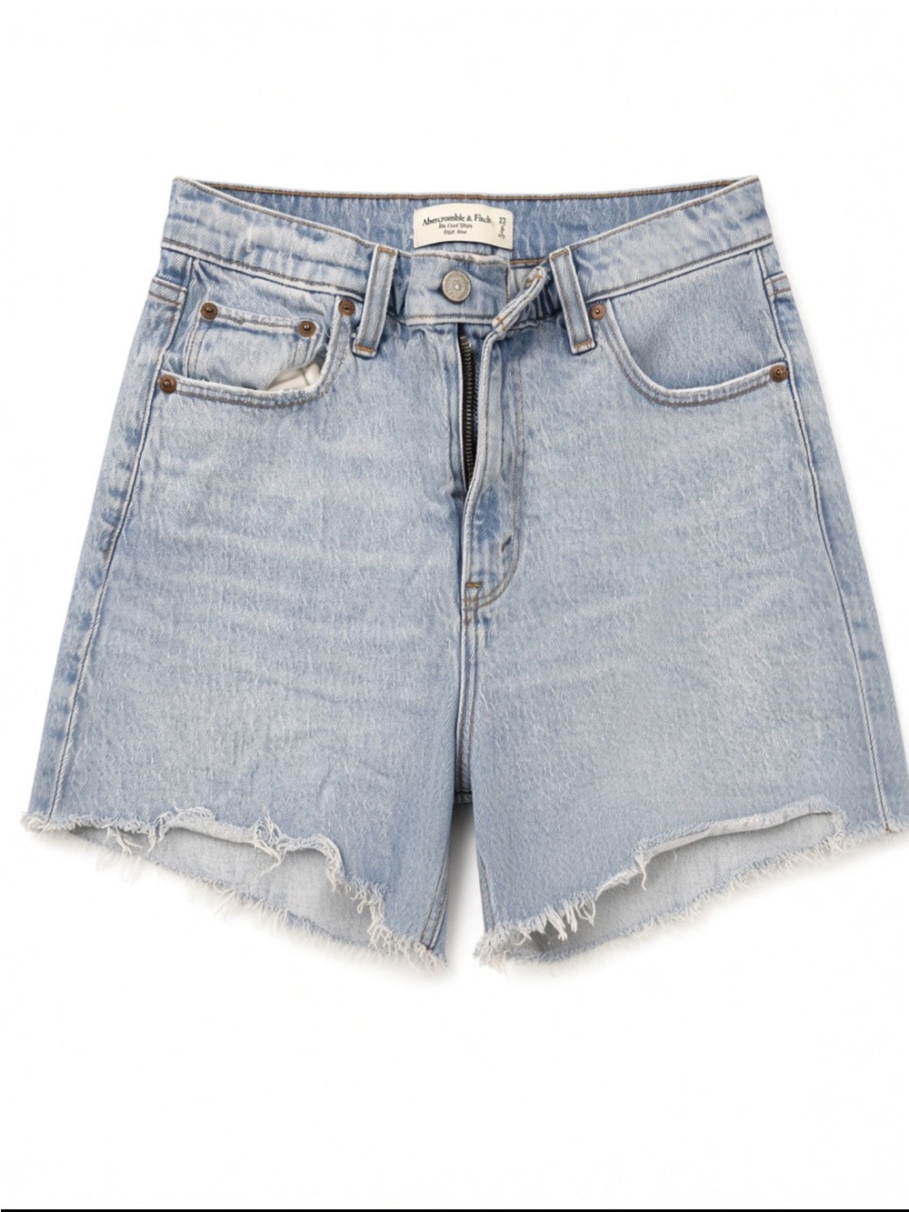 Abercrombie & Fitch Light Blue High-Rise Denim Cutoff Shorts